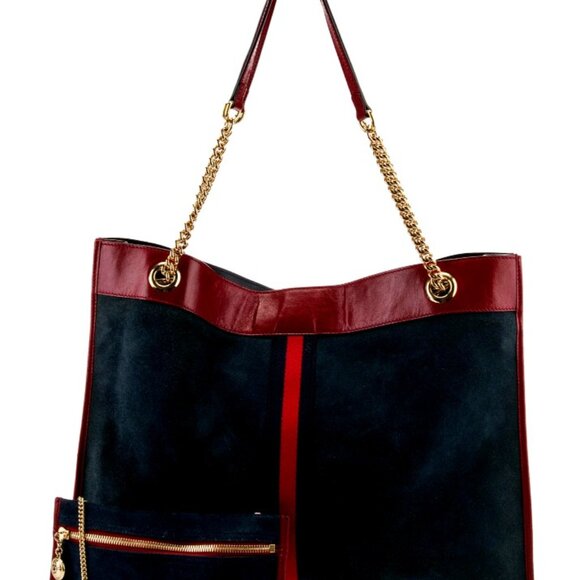 Gucci Rajah Tote Large Blue Suede Leather with additional purse coin - Picture 4 of 4